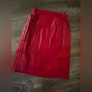 Genuine leather skirt (red) girls size 7